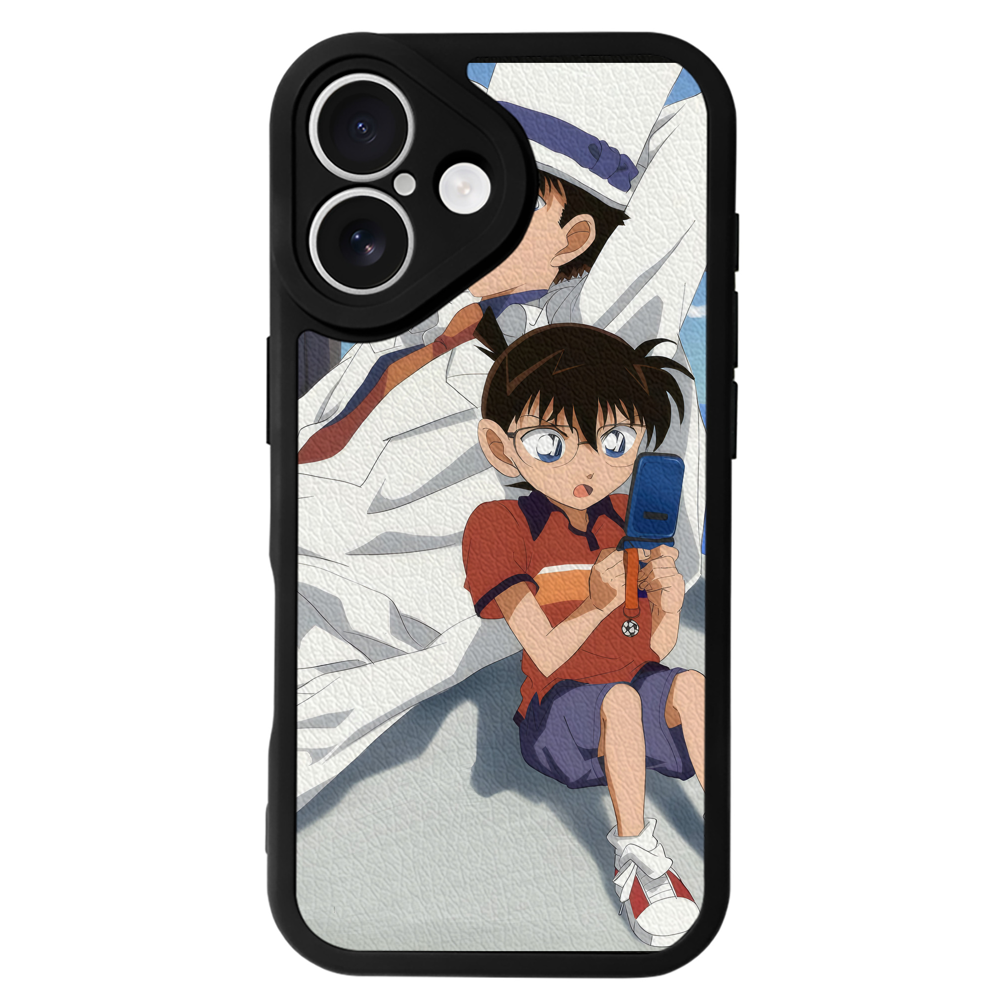 （画像用） 名探偵コナン Detective Conan 【iPhone 16シリーズ対応】シリコンスマホケース（レザー調） 材質：シリコン